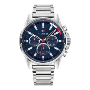 Tommy Hilfiger Mason Silver Stainless Steel Blue Dial Chronograph Quartz Watch