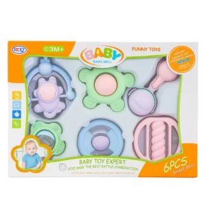 6-Piece Colorful Baby Rattle Toy Set