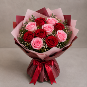 One Dozen Red Rose & Pink Rose