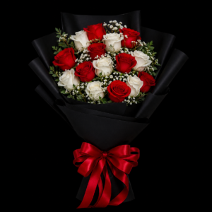 Red Rose & White Rose Bunch