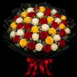 Red rose,White Rose & Yellow Rose Bunch