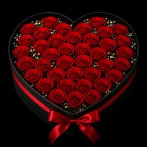 Heart Box Red Roses