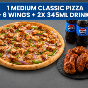 1 Medium Pizza N Wings