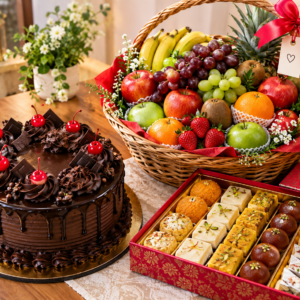 Cake,Fruit Basket & Mithai