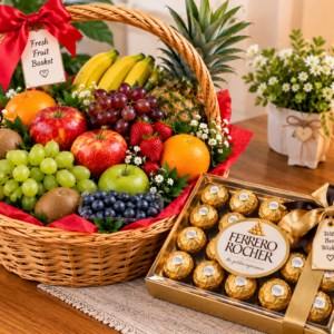 Fresh Fruit Basket & Chocolates Box