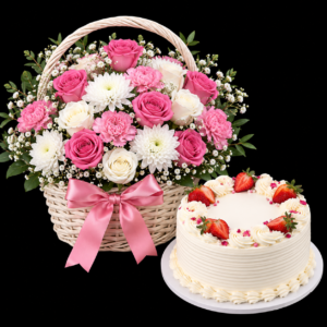 Flowers Basket & Cake