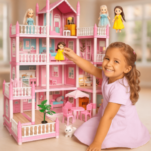 DIY Dreamy Pink Doll House Villa Playset