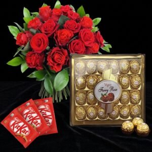 ferrero Rocher Box & Red Roses